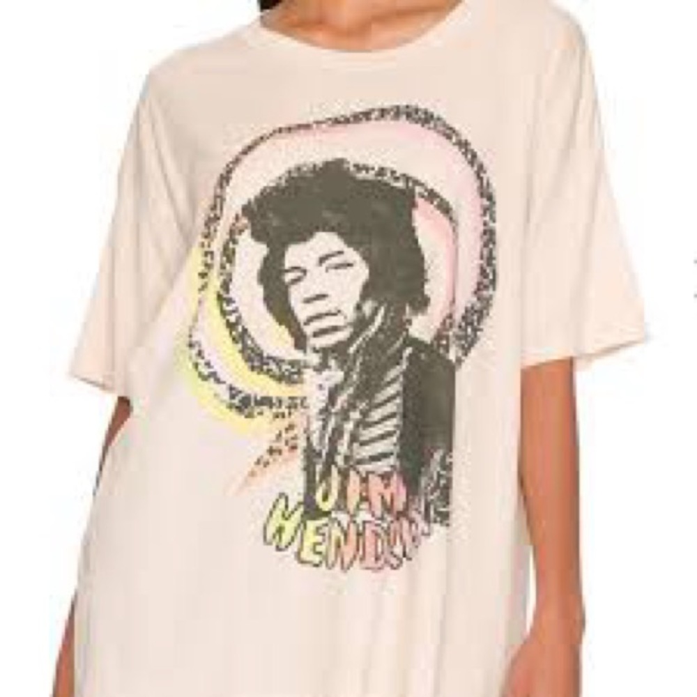 Daydreamer Cream Jimi Hendrix Oversized Graphic Tee, Sz S, NWT